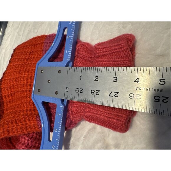 Farm Rio Striped Maxi Cardigan Red Pink Button Ribbed Acrylic Monochrome Medium - Picture 14 of 15